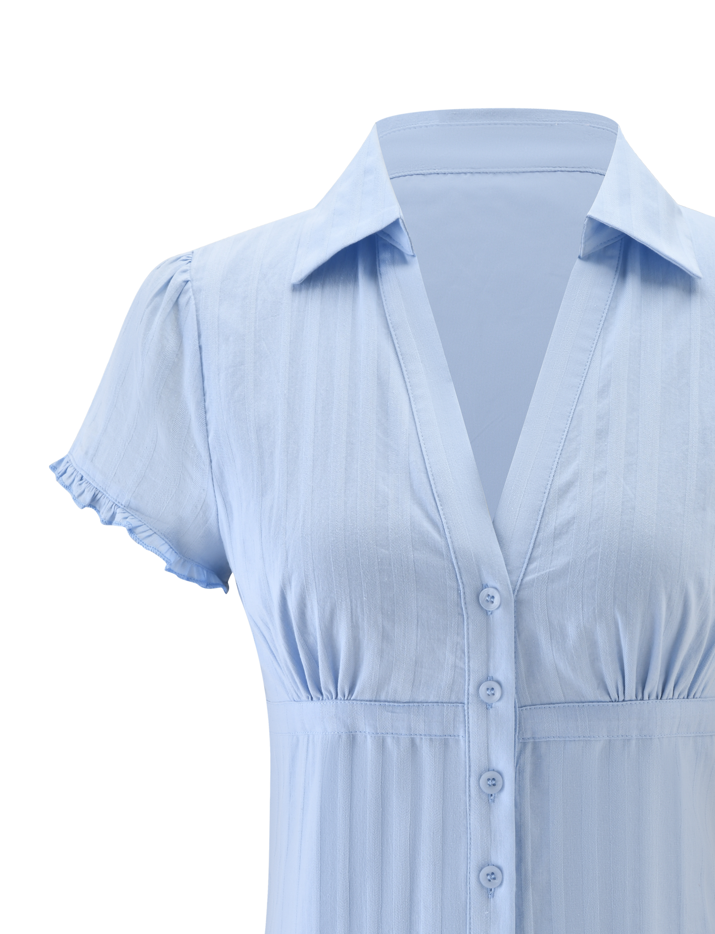 VALERIE SHORT SLEEVE SHIRT - BABY BLUE