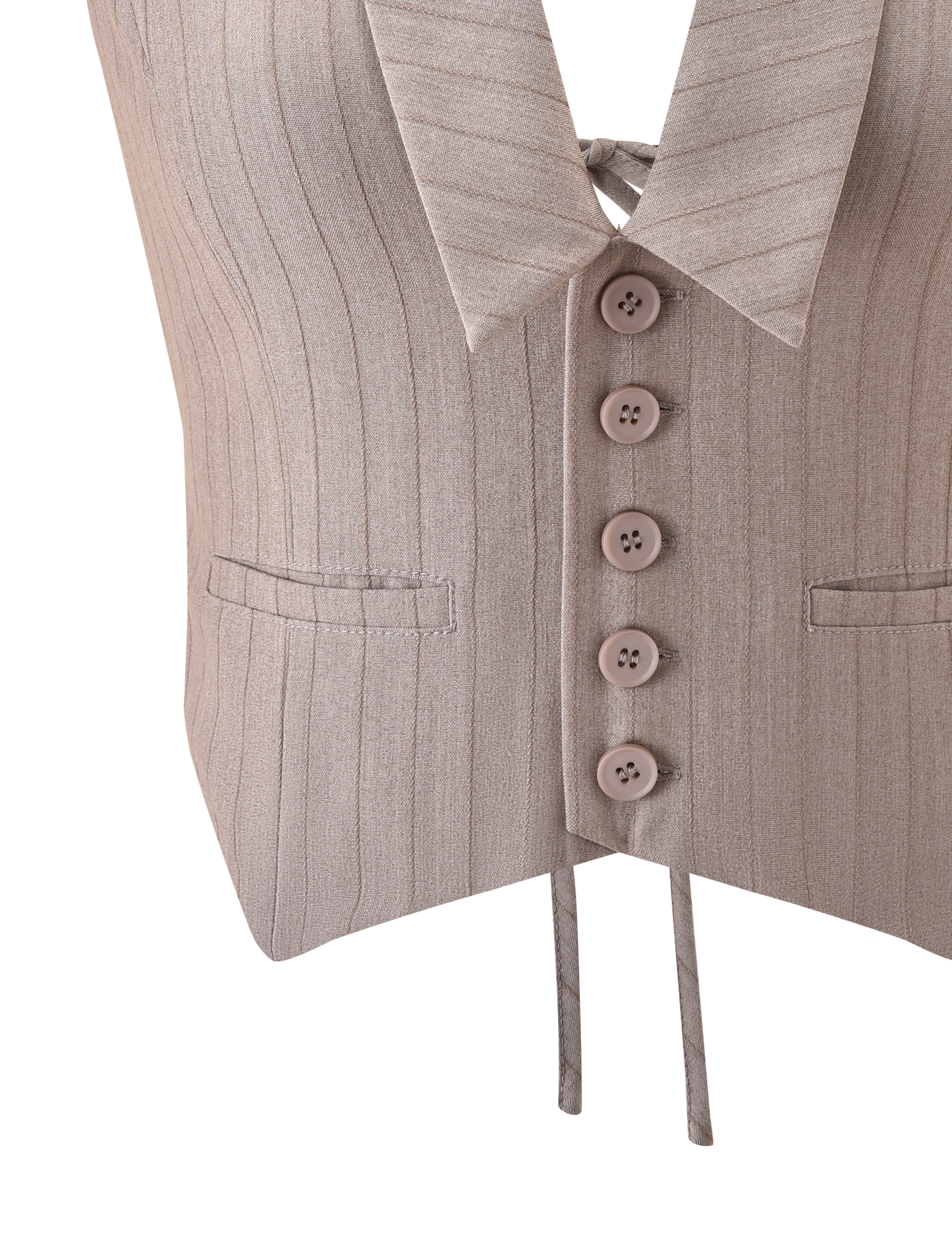 FEDRA VEST - TAN PINSTRIPE