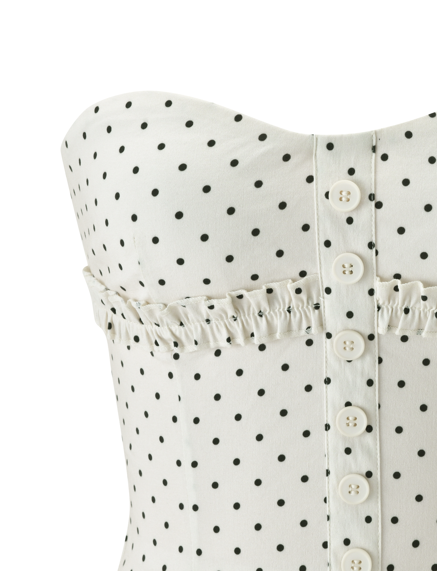 KITTIE STRAPLESS CORSET - CREAM DOT