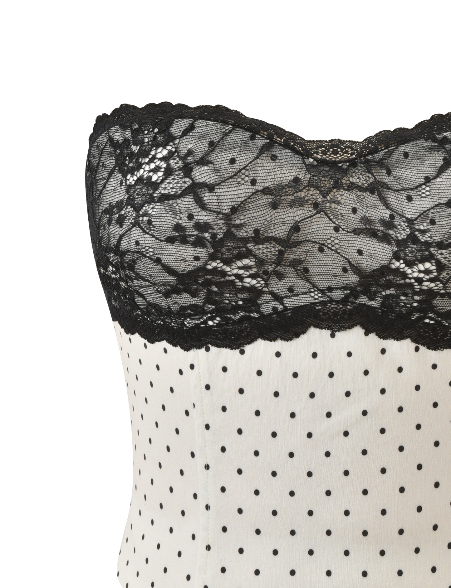 KITTIE LACE CORSET - CREAM DOT