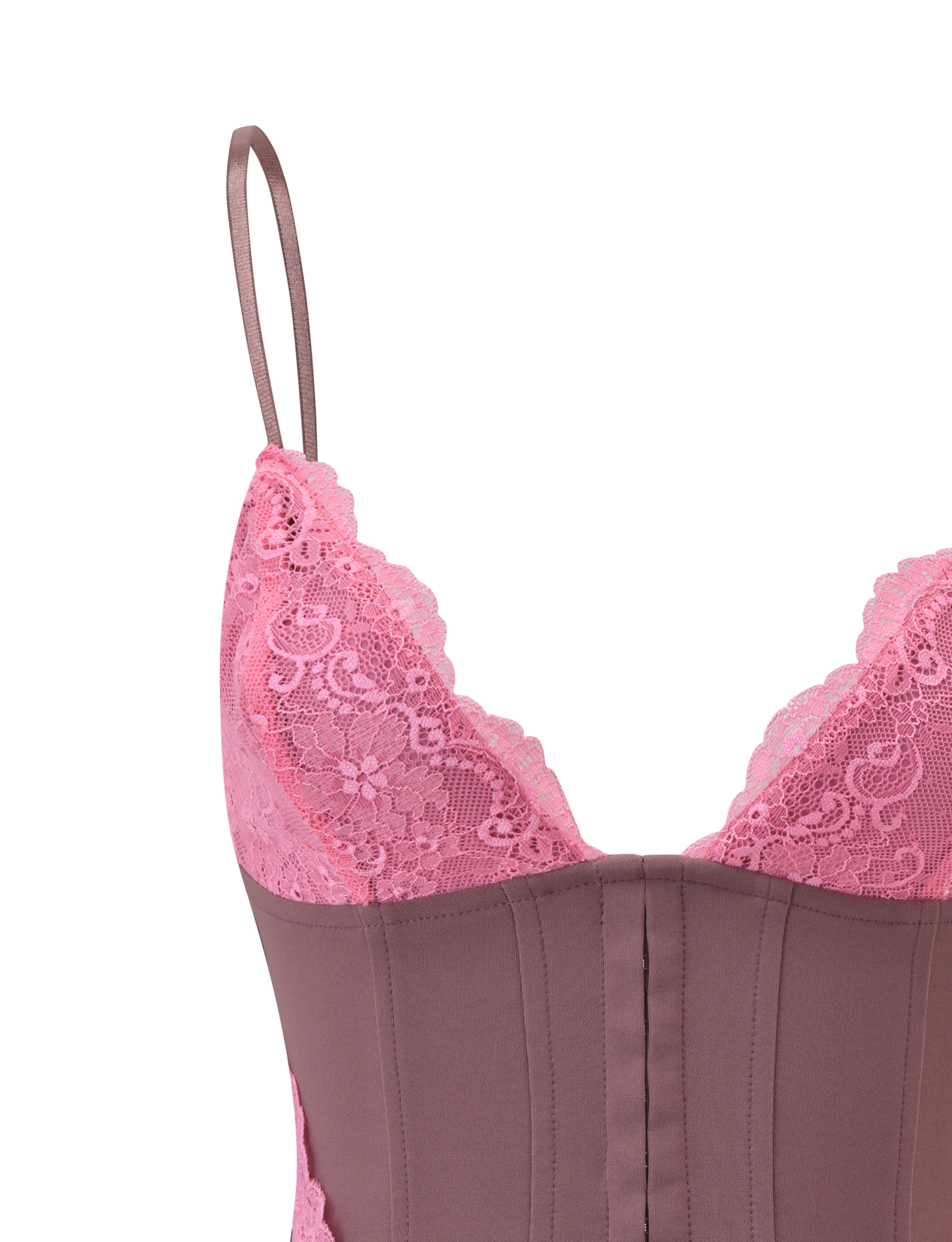 MARGARITA LACE TRIANGLE CORSET - BROWN