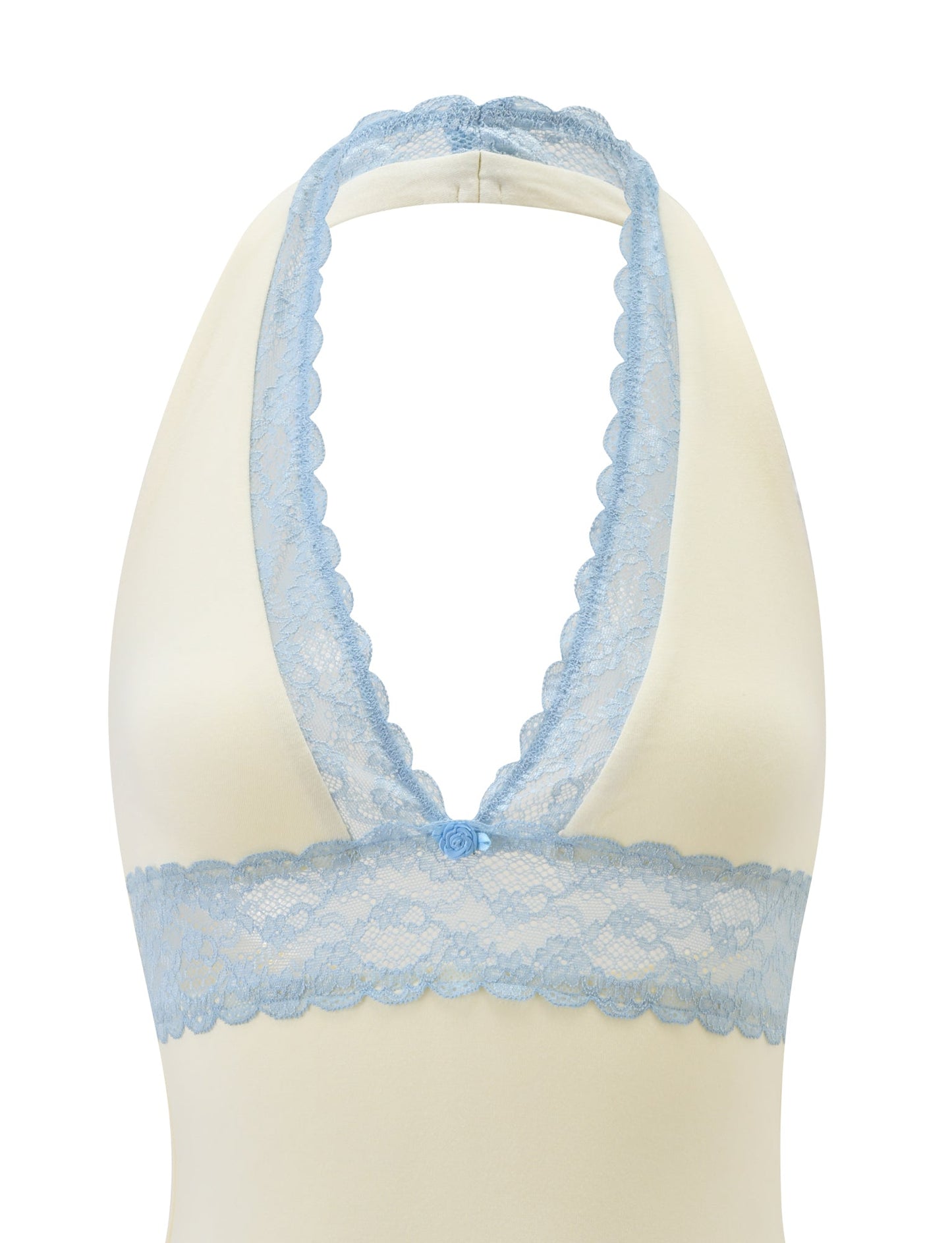 CALINA PLUNGE LACE TOP - CREAM