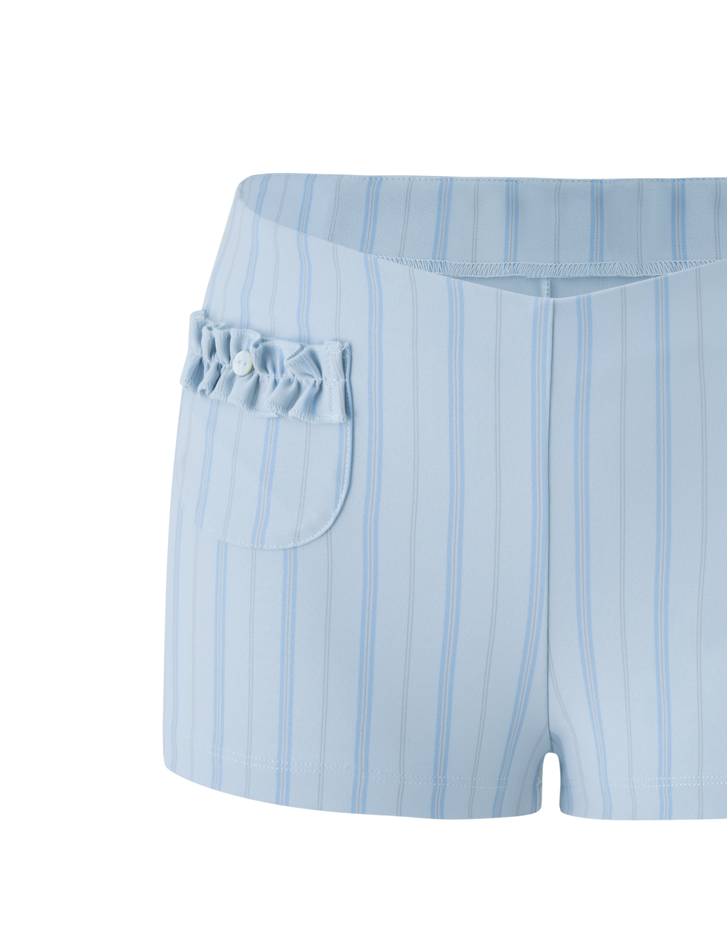 VALERIE RUFFLE HOT SHORT - BLUE STRIPE
