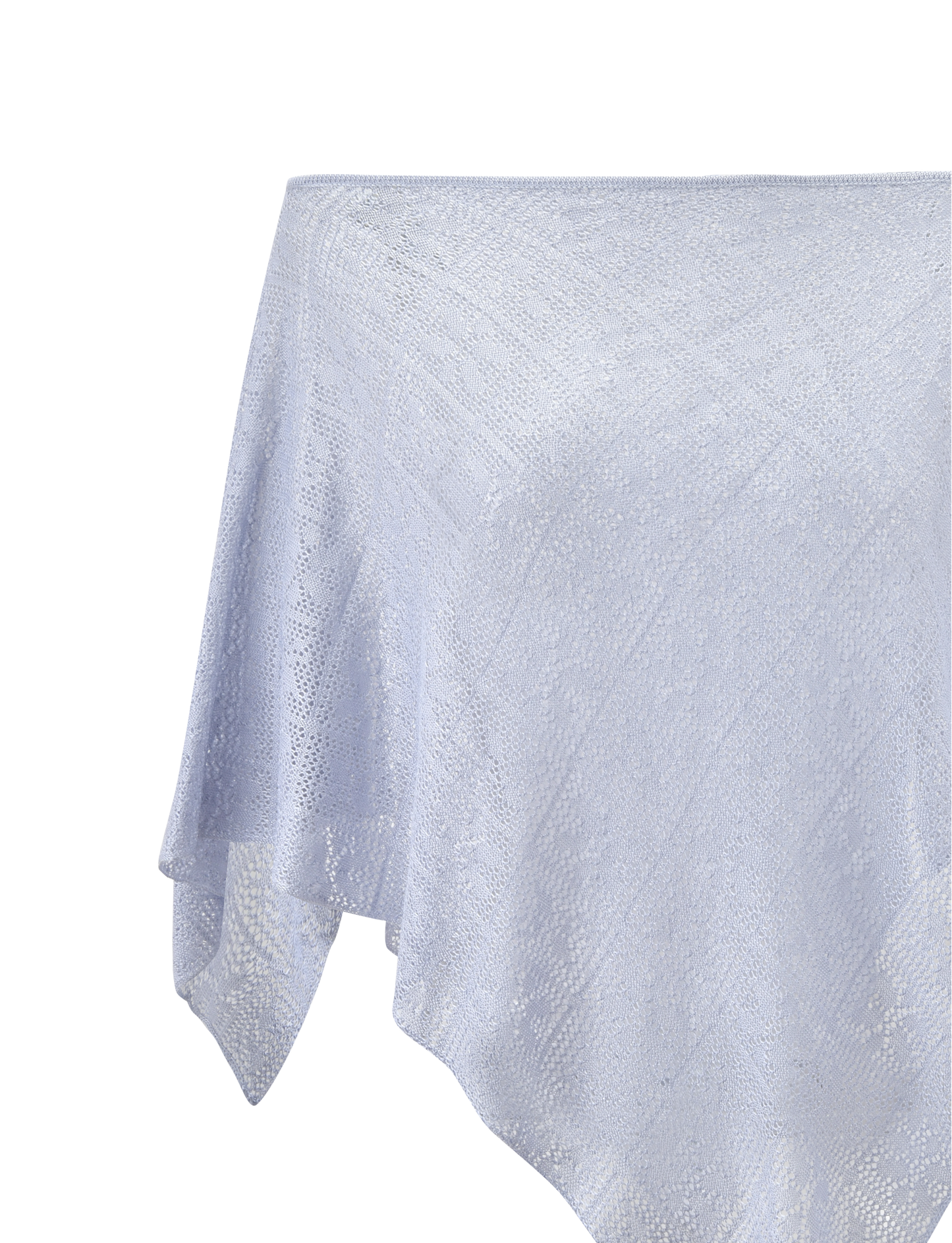 FERN CROCHET PONCHO - SILVER