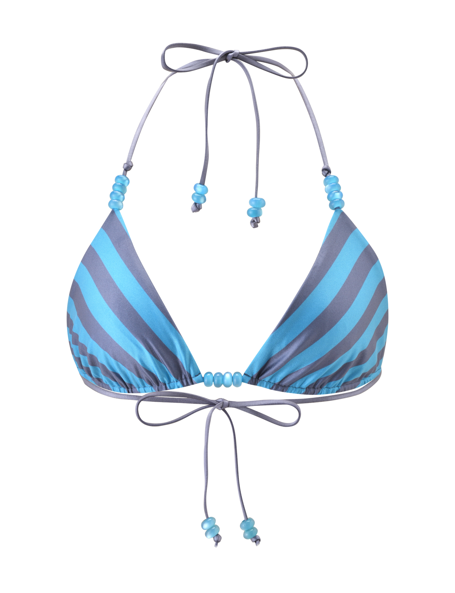 FINLEA REVERSIBLE BIKINI TOP - BLUE GREY DOT AND STRIPE