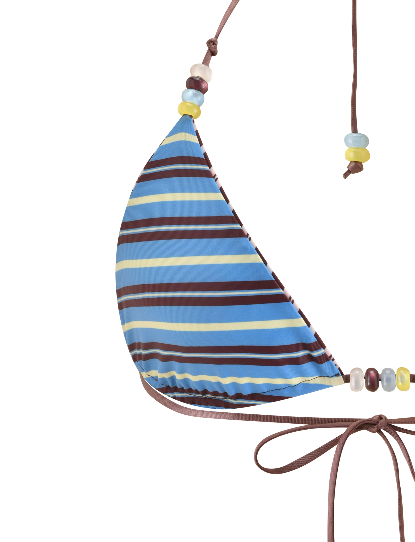 FINLEA REVERSIBLE BIKINI TOP - BROWN AND BLUE STRIPE