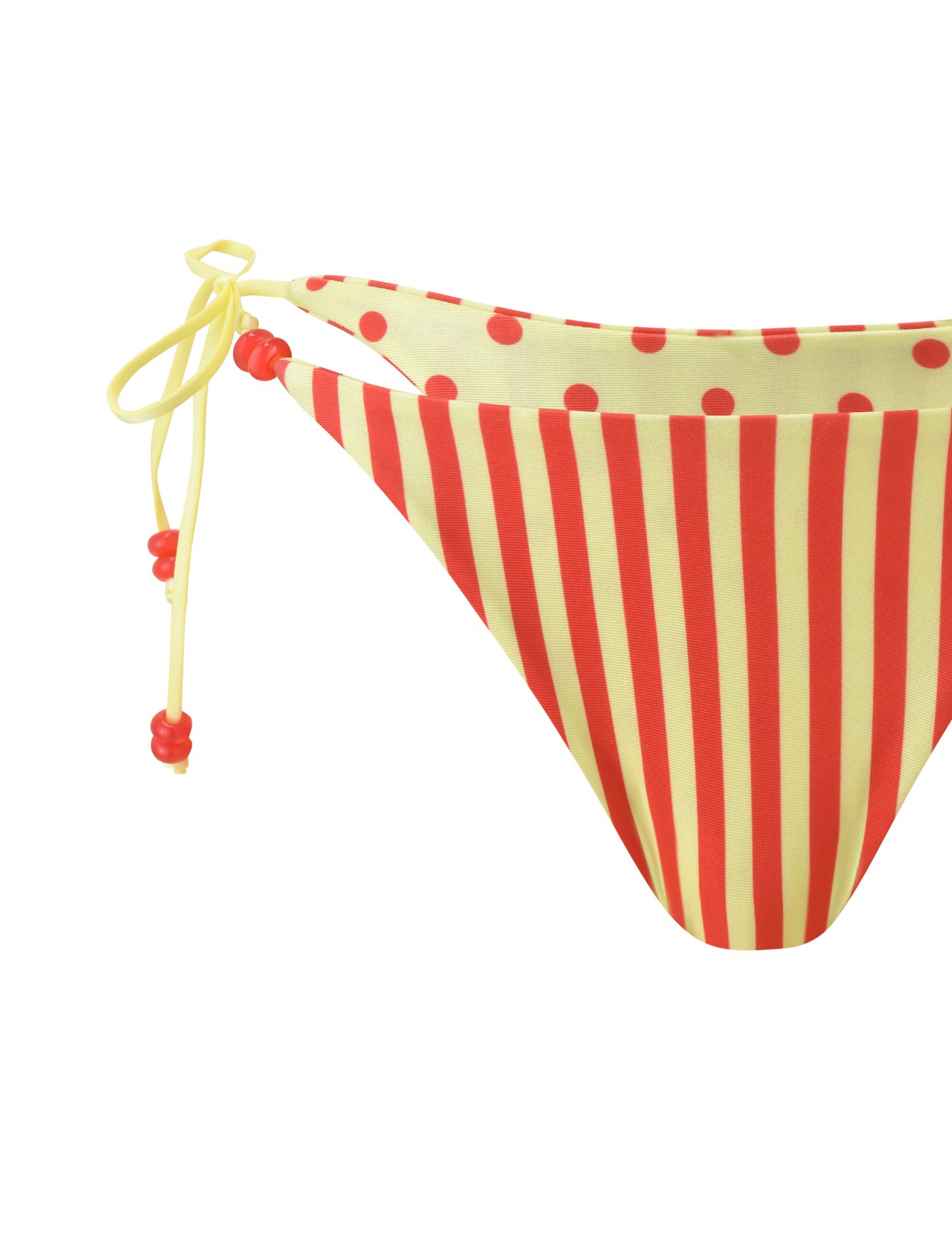 FINLEA REVERSIBLE BIKINI BOTTOM - RED YELLOW DOT AND STRIPE
