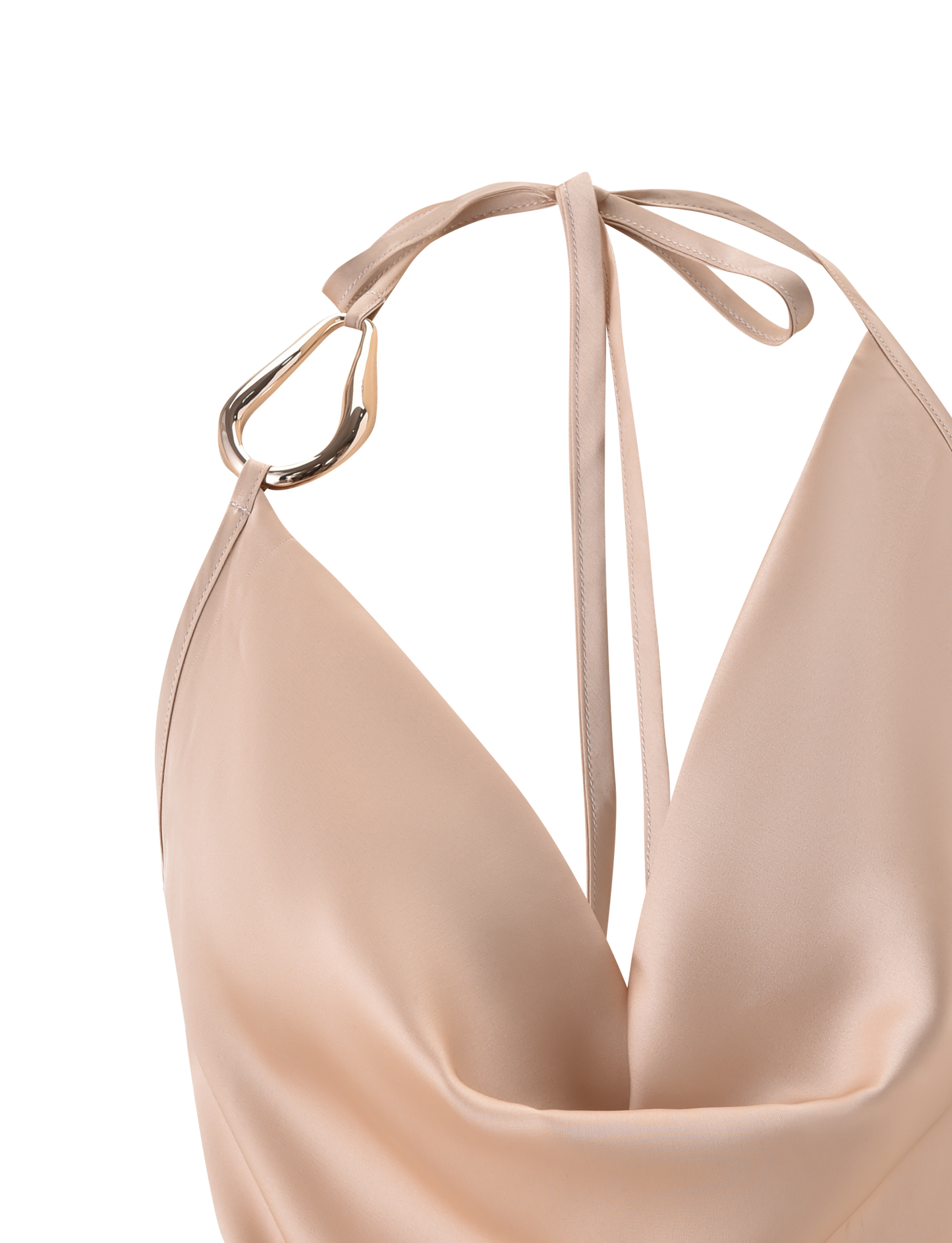 CYRENE SATIN COWL TOP - GOLD