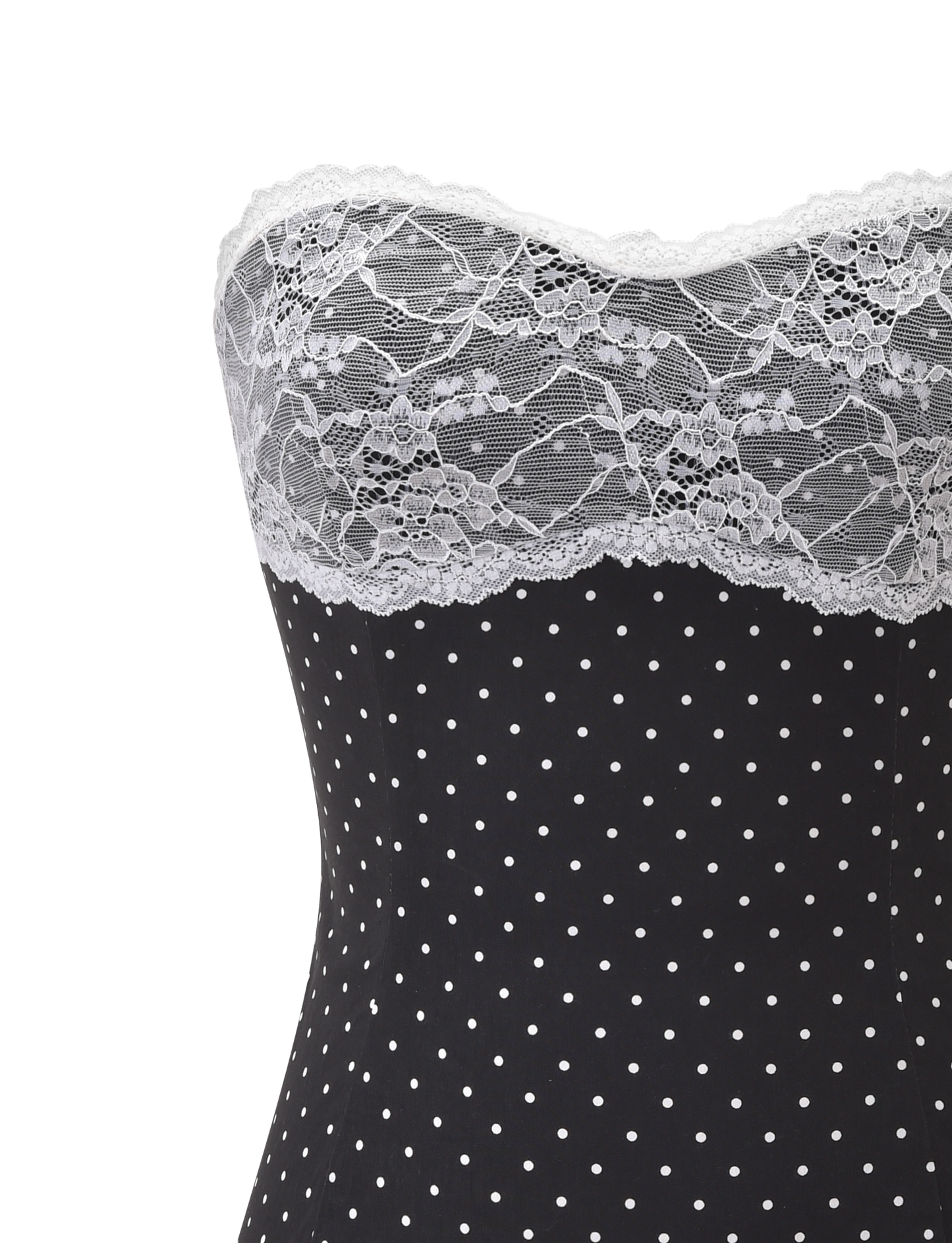 KITTIE LACE PLEAT DRESS - BLACK DOT
