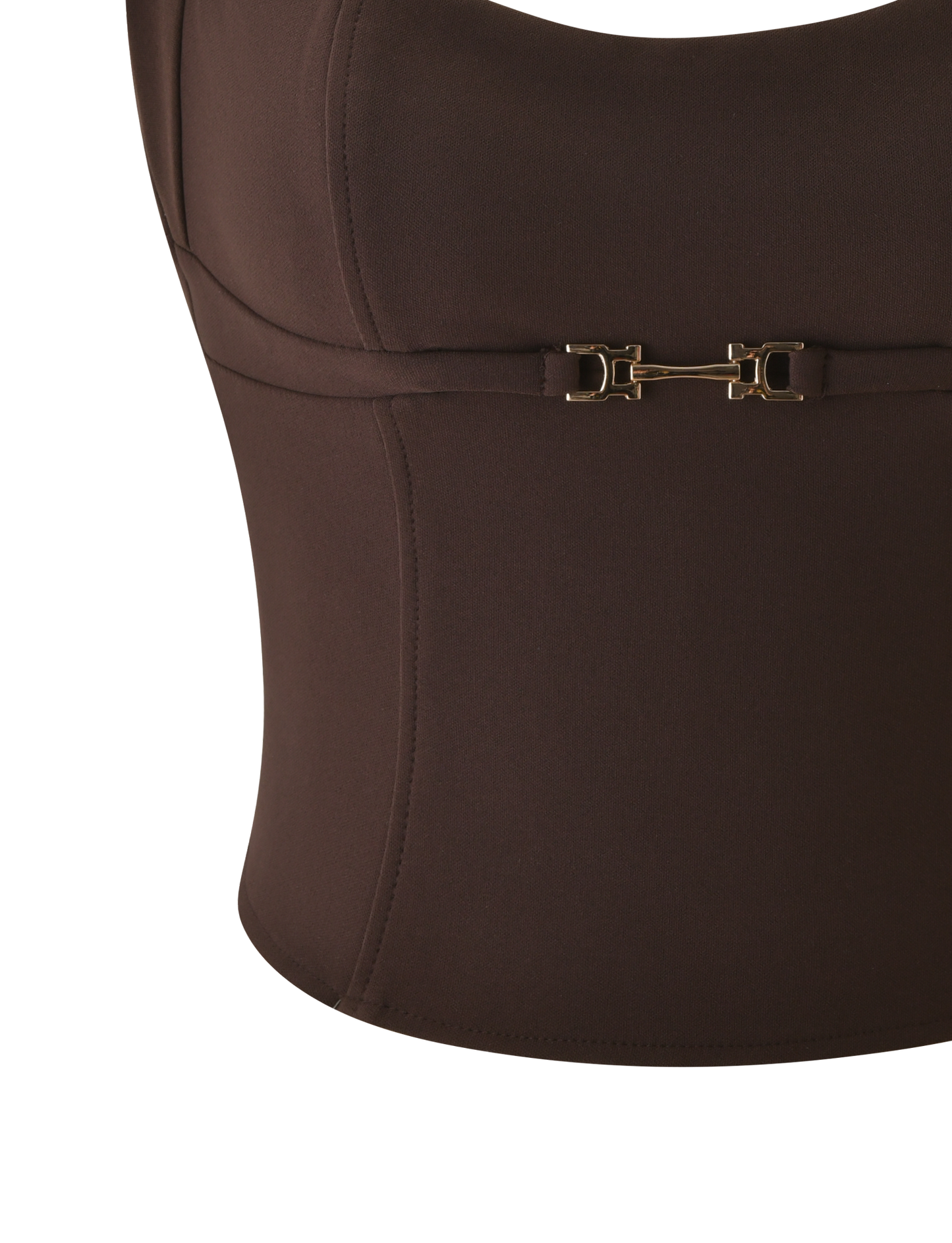 KITTIE BUCKLE TOP - CHOCOLATE