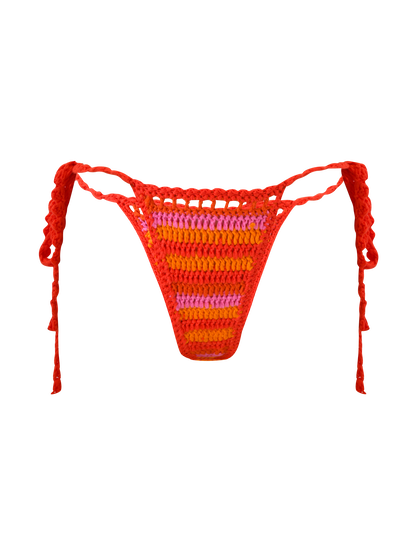 CORA BIKINI BOTTOM - SUNSET TROPICAL STRIPE