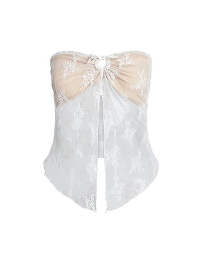KAROLINA TOP - WHITE : WHITE LACE