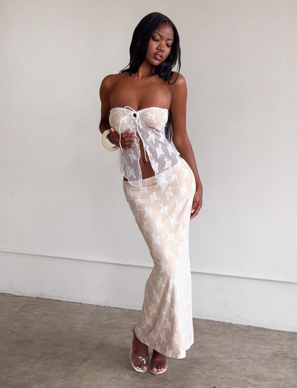 KAROLINA SKIRT - WHITE : WHITE LACE