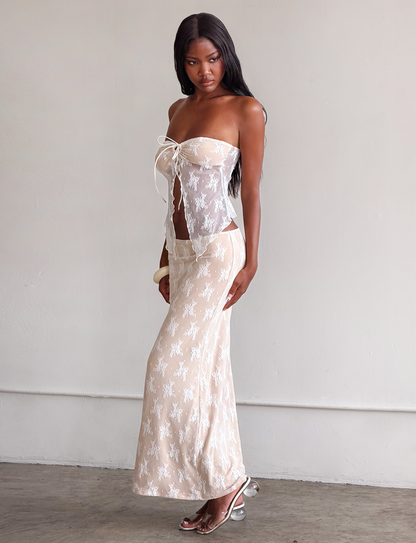 KAROLINA TOP - WHITE : WHITE LACE