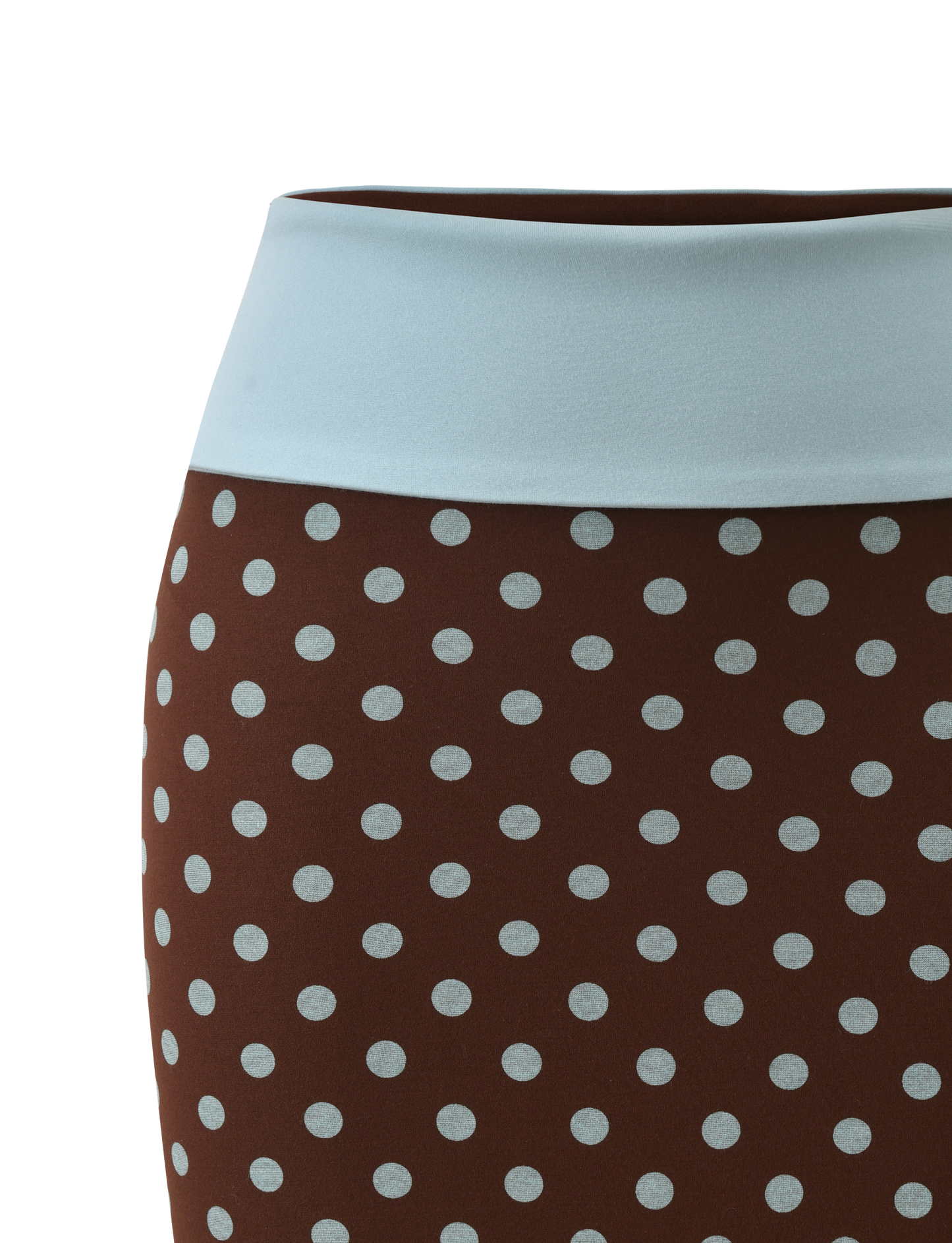 IMOGEN MINI SKIRT - BROWN AND BLUE POLKA DOT