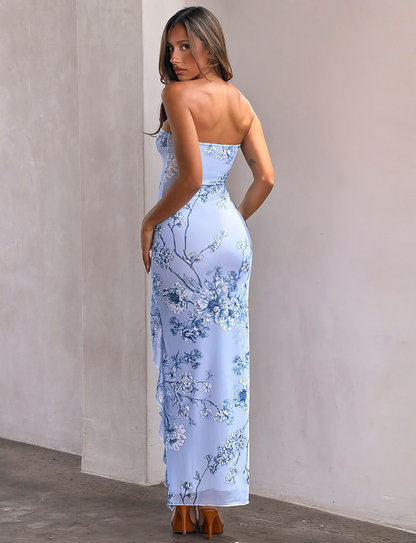 THEO MAXI DRESS - BLUE FLORAL