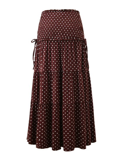 DENALI MAXI SKIRT - BROWN DOT