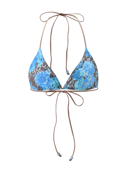 AVE BIKINI TOP - BLUE LEOPARD