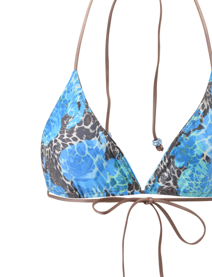 AVE BIKINI TOP - BLUE LEOPARD