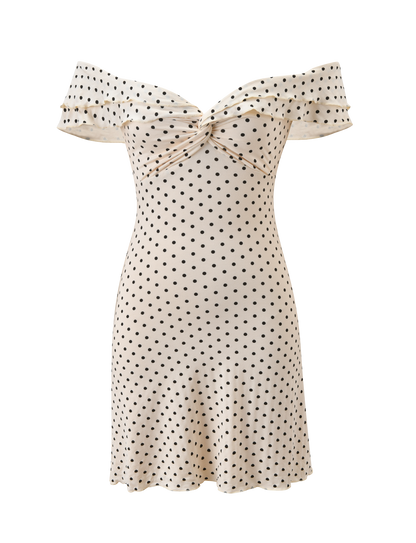 DENALI MINI DRESS - CREAM DOT