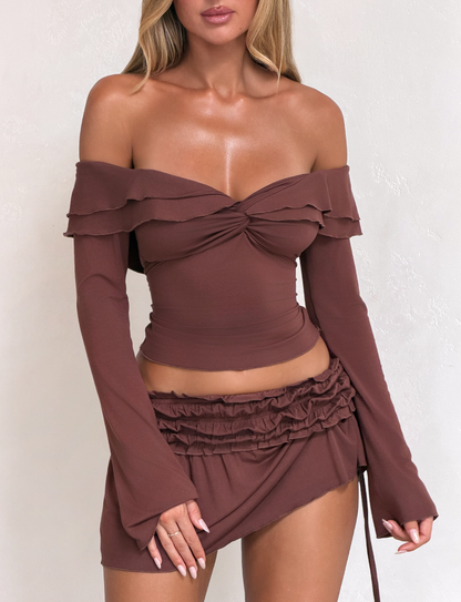 DENALI MINI SKIRT - CHOCOLATE