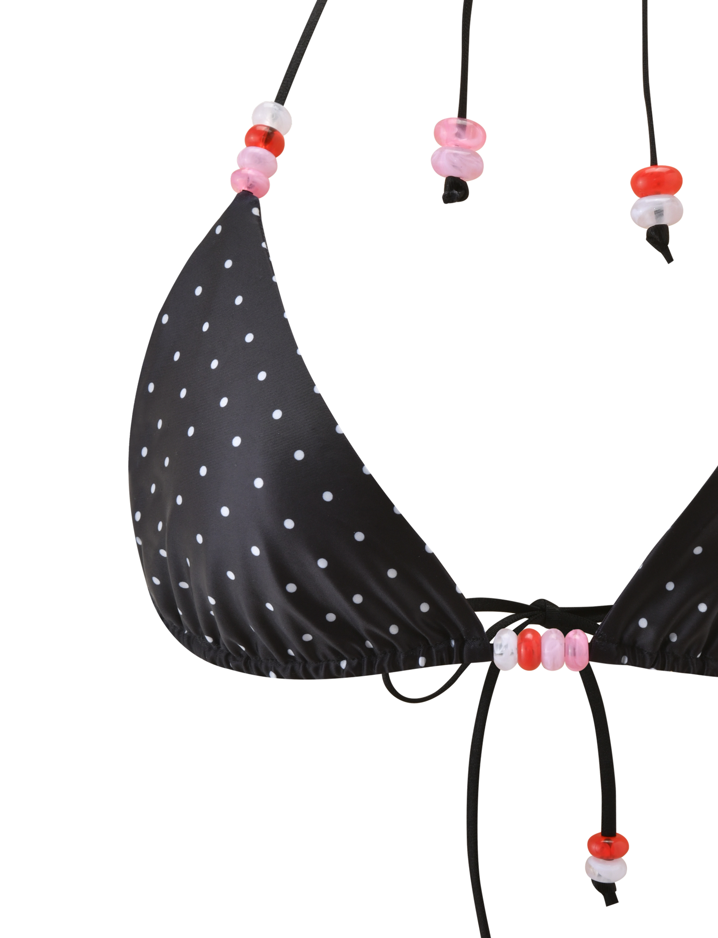 FINLEA BIKINI TOP - POLKA DOT BLACK CREAM