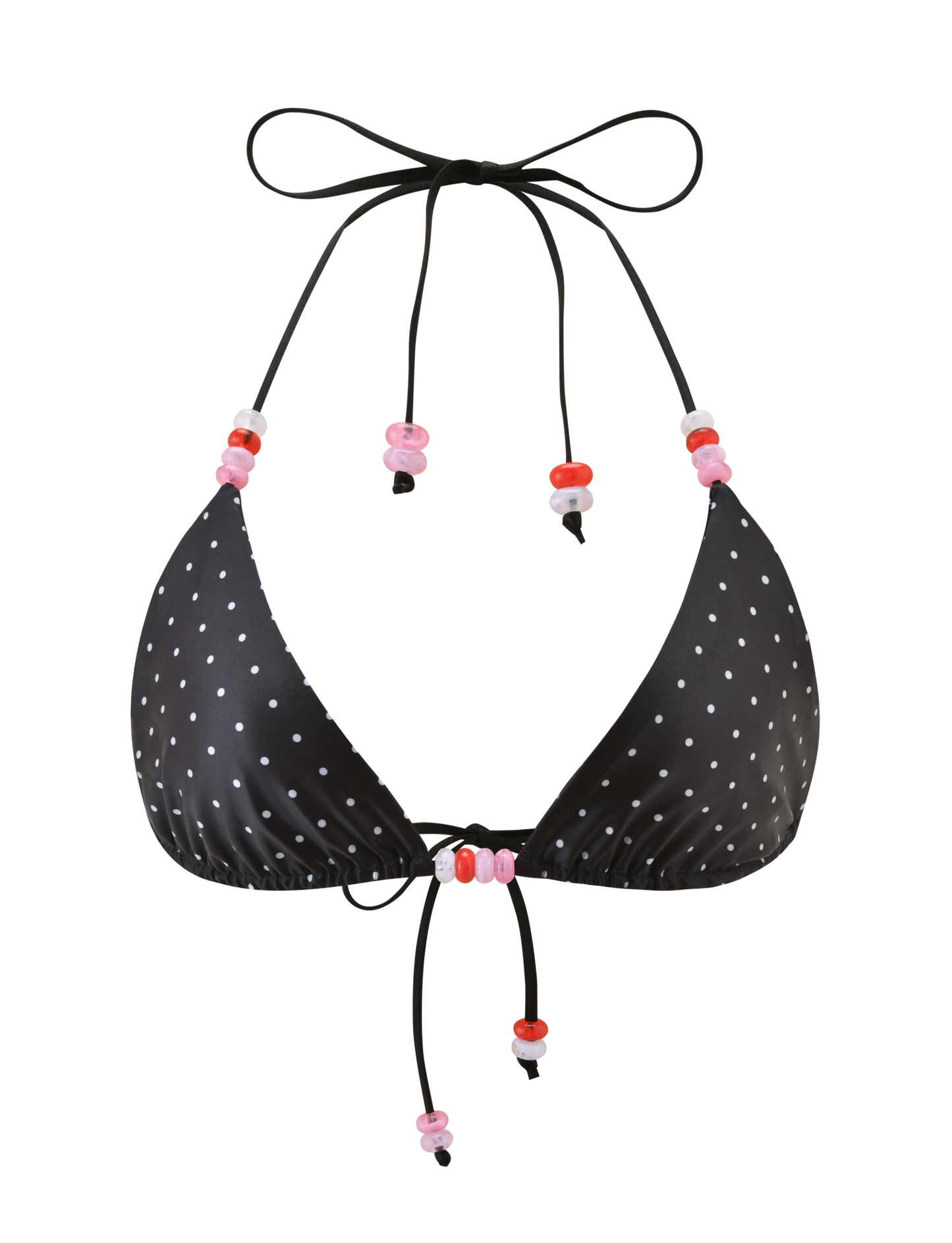 FINLEA BIKINI TOP - POLKA DOT BLACK CREAM