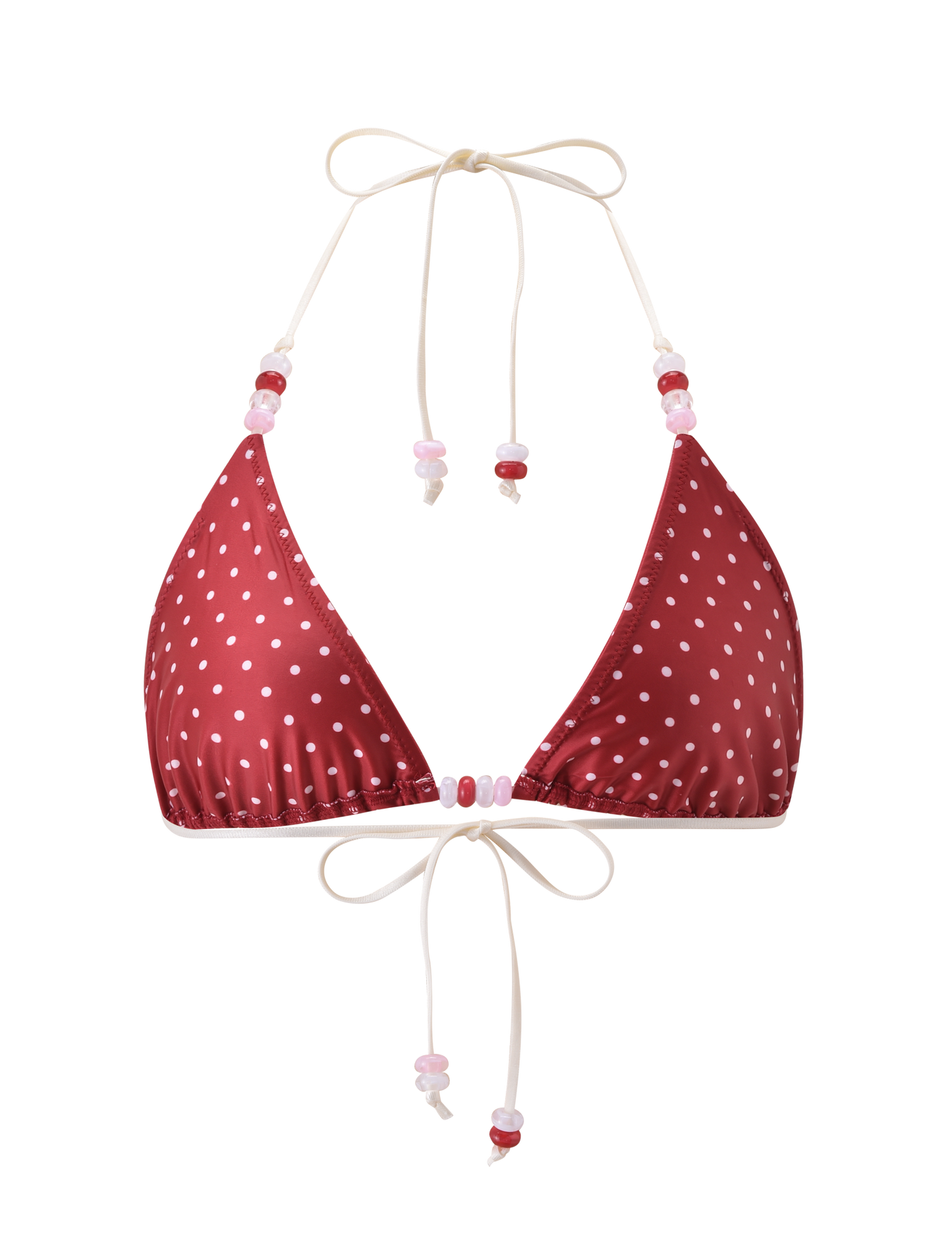 FINLEA BIKINI TOP - RED AND CREAM POLKA DOT