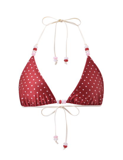 FINLEA BIKINI TOP - RED AND CREAM POLKA DOT