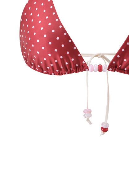 FINLEA BIKINI TOP - RED AND CREAM POLKA DOT