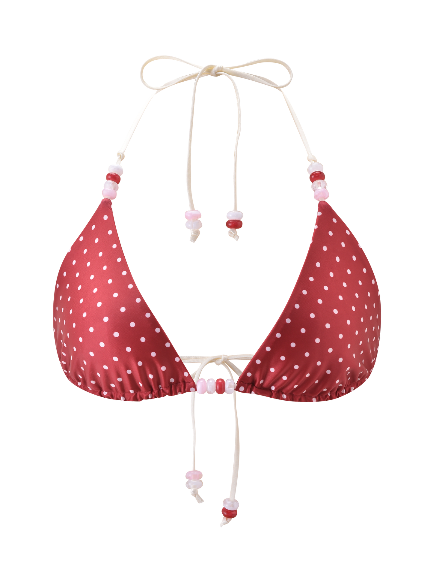 FINLEA BIKINI TOP - RED AND CREAM POLKA DOT
