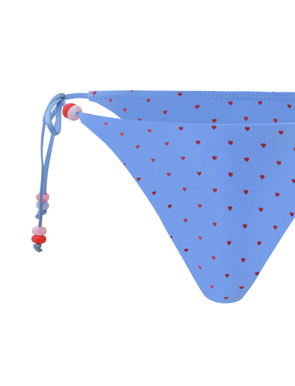 FINLEA BIKINI BOTTOM - BLUE HEART POLKA DOT
