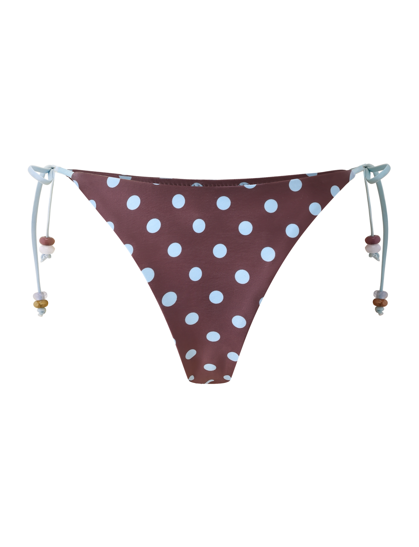 FINLEA BIKINI BOTTOM - BROWN AND BLUE POLKA DOT