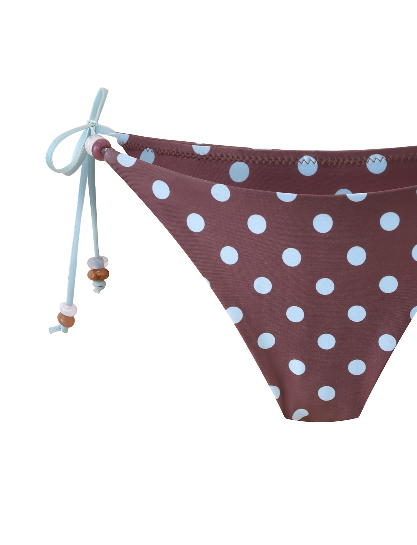 FINLEA BIKINI BOTTOM - BROWN AND BLUE POLKA DOT