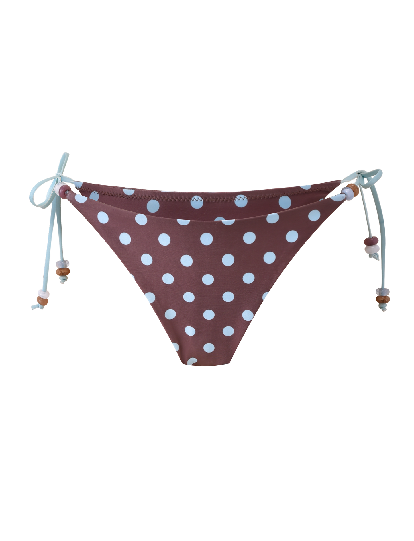 FINLEA BIKINI BOTTOM - BROWN AND BLUE POLKA DOT