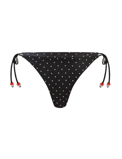 FINLEA BIKINI BOTTOM - POLKA DOT BLACK CREAM