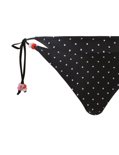 FINLEA BIKINI BOTTOM - POLKA DOT BLACK CREAM