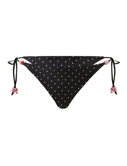 FINLEA BIKINI BOTTOM - POLKA DOT BLACK CREAM
