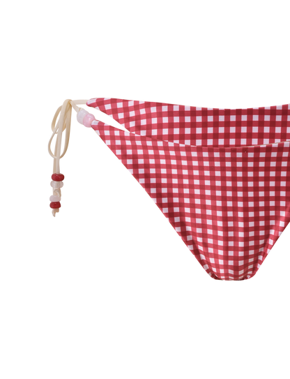 FINLEA BIKINI BOTTOM - RED GINGHAM