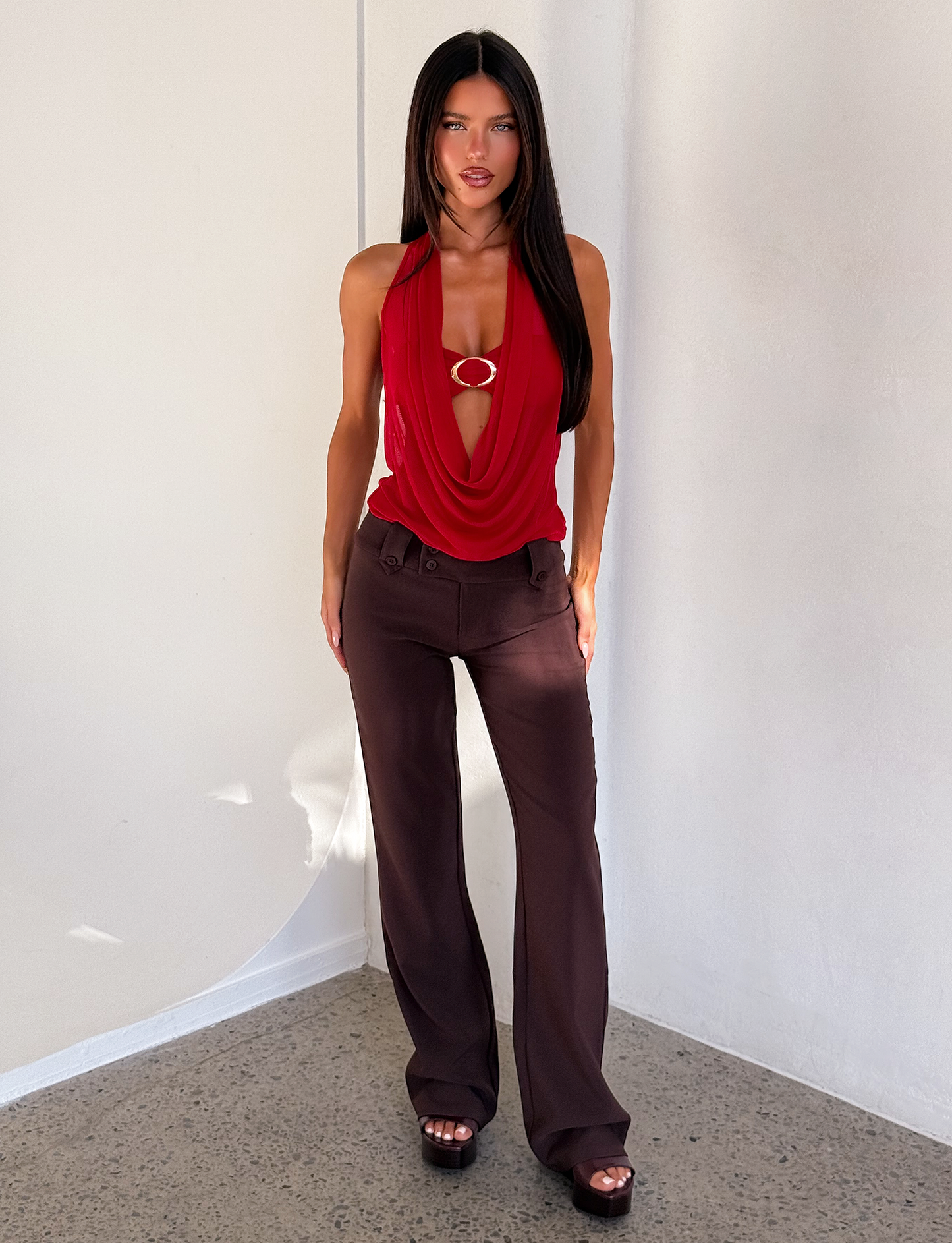 MAKENA TWO-PIECE TOP - RED