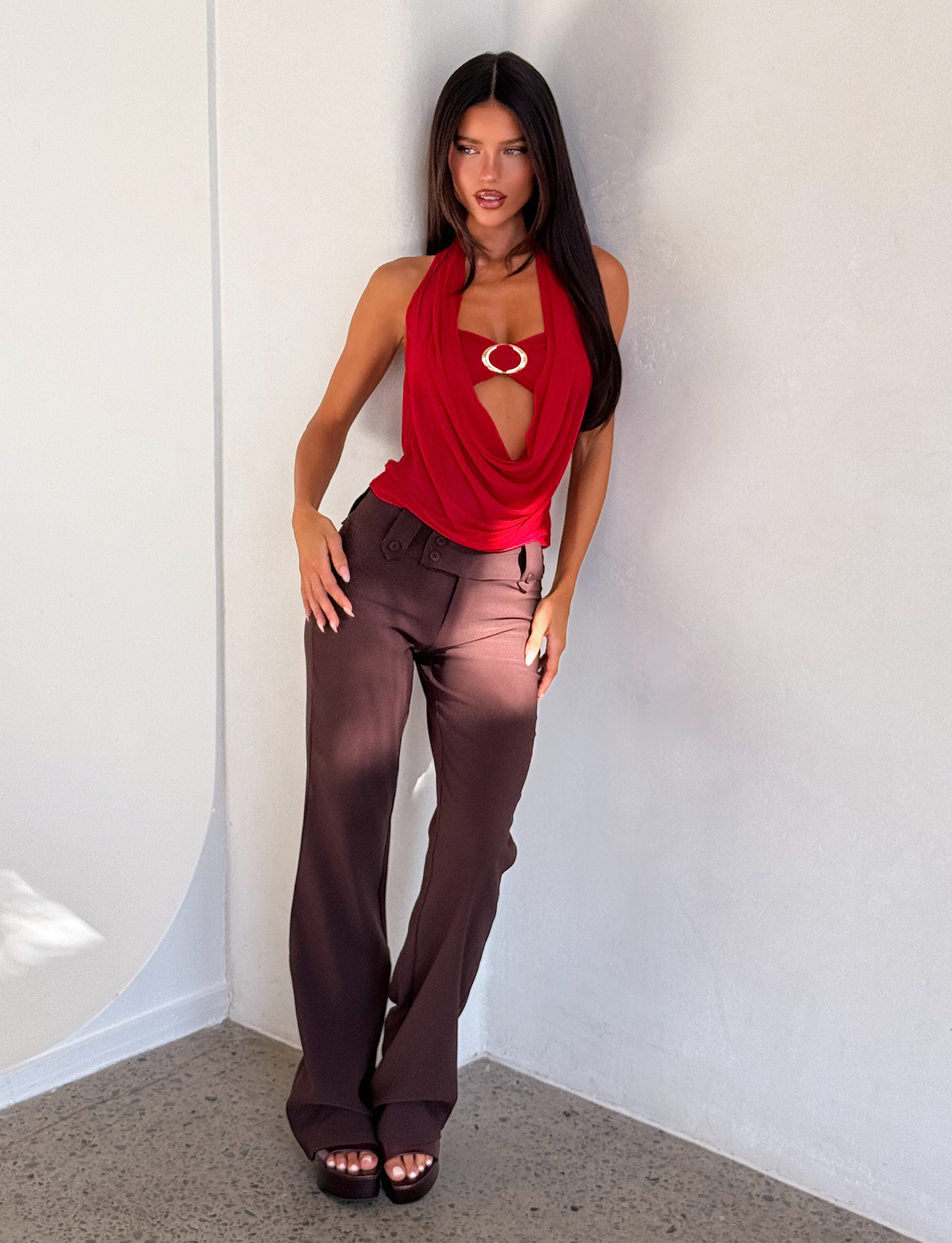 MAKENA TWO-PIECE TOP - RED