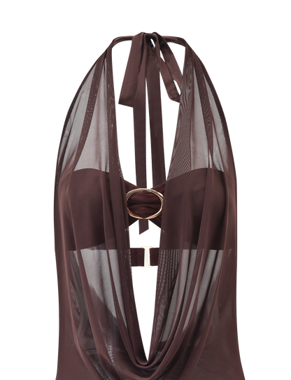 MAKENA TWO-PIECE DRESS - CHOCOLATE