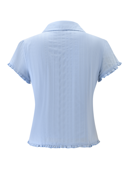 VALERIE SHORT SLEEVE SHIRT - BABY BLUE