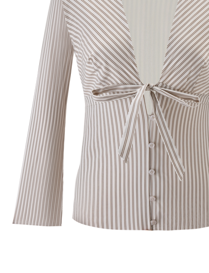 SABRINE SHIRT - BEIGE STRIPE