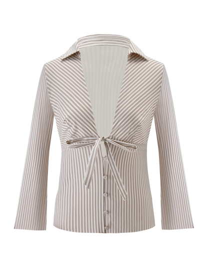 SABRINE SHIRT - BEIGE STRIPE