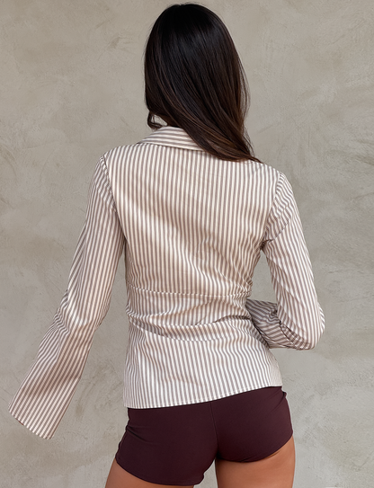 SABRINE SHIRT - BEIGE STRIPE