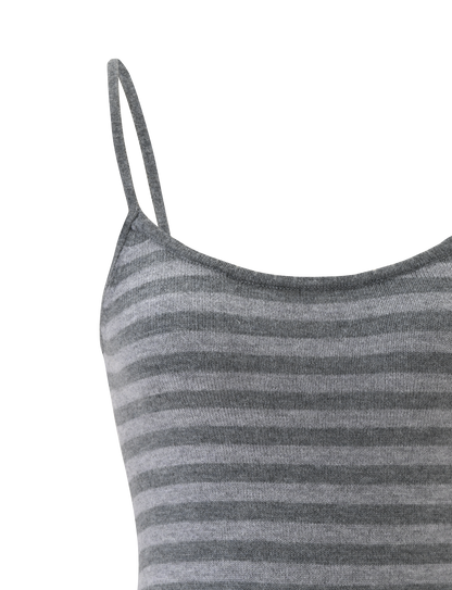 LEORA TOP - GREY STRIPE
