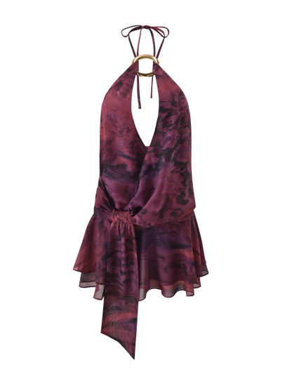INDIGO MINI DRESS 2.0 - BURGUNDY ROMANTICA