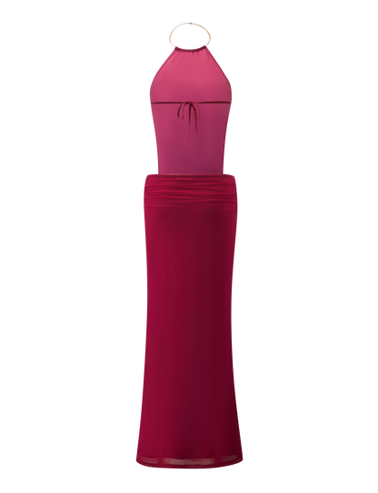 EVANNA MAXI DRESS - BERRY