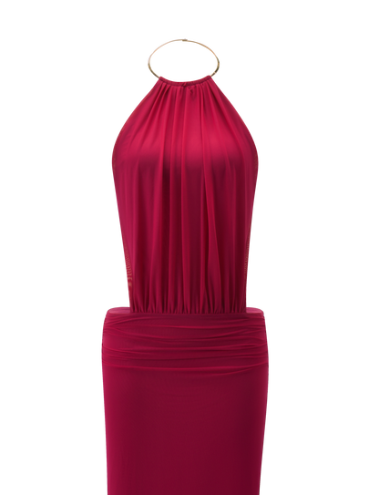 EVANNA MAXI DRESS - BERRY